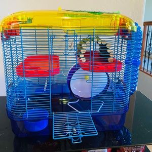 Hamster cage and accessories (ConditionAmazing!)